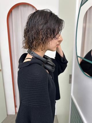 ショート パーマ ボブ/レイヤー/ケア パーマ/リュウタのヘアスタイル