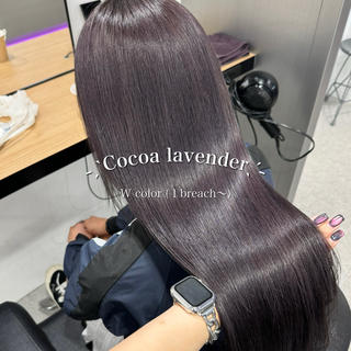 ロング カラー 暗髪🩶ラベンダー/ ブルー/ユウナ🤍のヘアスタイル