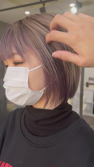 ショート カラー be flot所属・髪質改善/大阪守口市 🐣Ria‪🐣のヘアスタイル