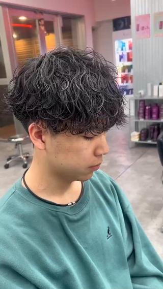 波巻きパーマ