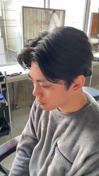 毛流れセンターパート 