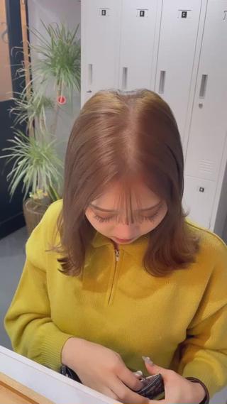 ミディアム カラー Sherry大国町所属・Sherry大国町 HIKARUのヘアスタイル