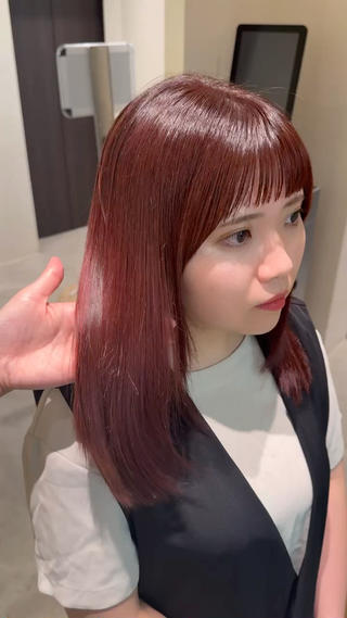 ミディアム カラー VIEW GINZA所属・fitするカット♡ 暖色/ふうか◠‿◠のヘアスタイル
