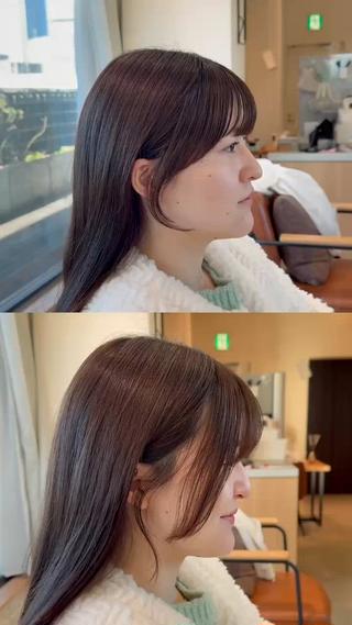 セミロング VIEW GINZA所属・fitするカット♡ 暖色/ふうか◠‿◠のヘアスタイル