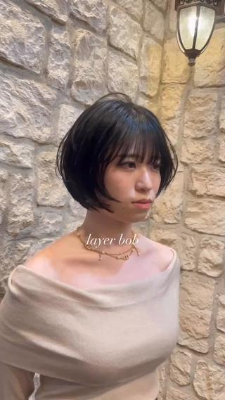 ショート カラー 町田レイヤーカット/ 髪質改善酸性矯正のヘアスタイル
