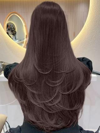 ロング カラー レイヤー/韓国 ハイトーン興津史弥のヘアスタイル