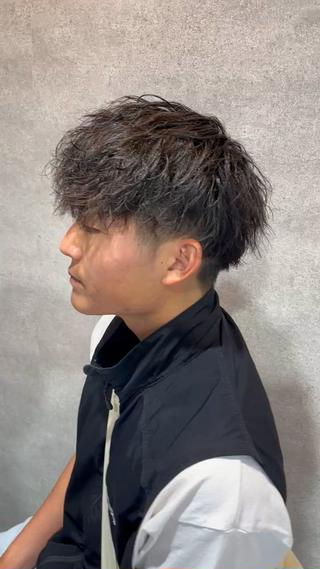 ショート カラー パーマ ヘアアレンジ メンズ キッズ 🔥メンズパーマ🔥 菅原楓のヘアスタイル