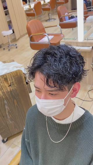 ショート パーマ メンズ 新宿メンズパーマ ヨモギダのヘアスタイル