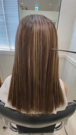 セミロング ブリーチ縮毛矯正 /髪質改善/KEIのヘアスタイル