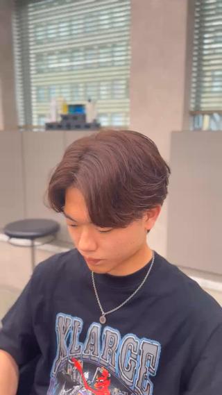 ショート カラー パーマ 🟦ニュアンス/メン ズパーマ横浜🟦のヘアスタイル