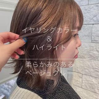 イヤリングカラー＆ハイライトカラー

オレンジみを抑えた柔らかいベージュカラー◎◎ 