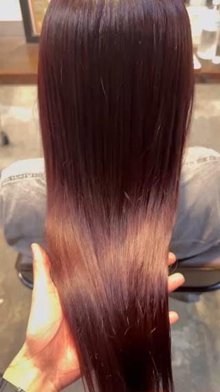 秋の暖色カラーです!トリートメントで内部補修したのでカラーの色もちや艶感UP!