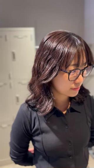 ミディアム カラー パーマ ヘアアレンジ メンズ キッズ 🦋透明感グレージュ /韓国レイヤー🦋のヘアスタイル