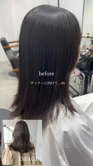 セミロング 土田 愛友のヘアスタイル