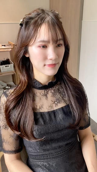 セミロング カラー ヘアアレンジ RIHO/愛されモテ /透明感カラーのヘアスタイル