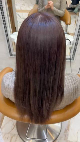 セミロング 縮毛矯正/ブリーチ なしダブルカラー輝希のヘアスタイル