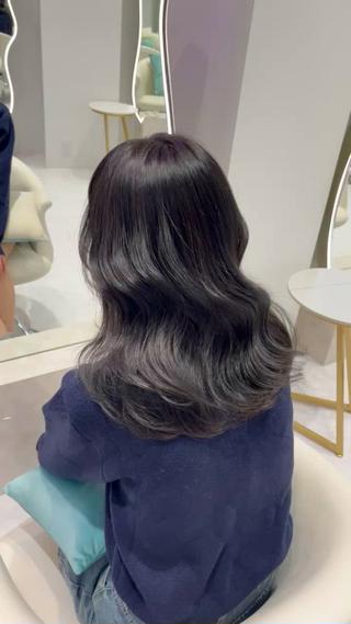 セミロング カラー 名古屋/透明感カラー /韓国ヘア/高木梨帆のヘアスタイル