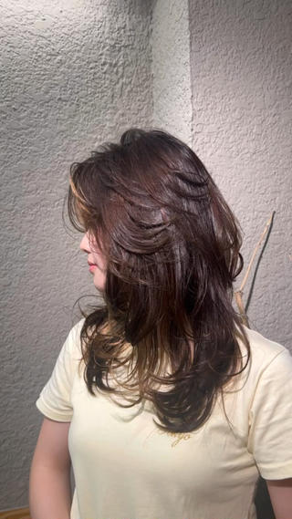 セミロング 💖難波レイヤー カット💖ツバサのヘアスタイル