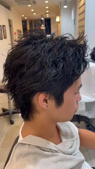 ピンパーマで作るスパイキーショートパーマになります