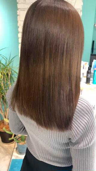 セミロング 髪質改善&縮毛矯正 池本　有宏のヘアスタイル