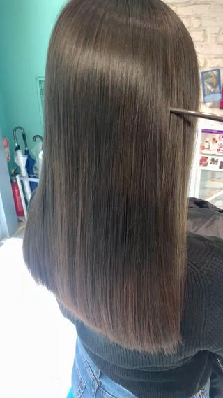 セミロング 髪質改善&縮毛矯正 池本　有宏のヘアスタイル