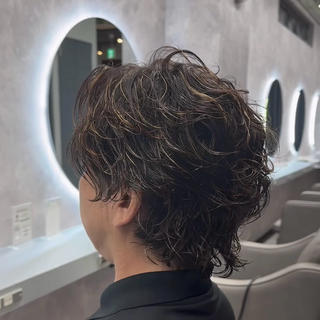 パーマ メンズ メンズパーマ🔵 ハイトーン✨原田慎也のヘアスタイル
