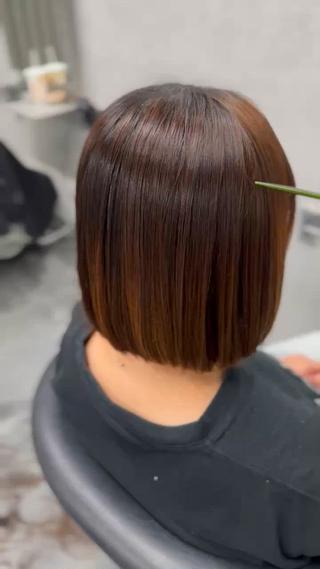 髪質改善ストレート×ボブスタイル 