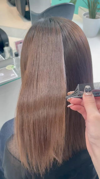 ミディアム 艶/透明感 🫧カラーのヘアスタイル