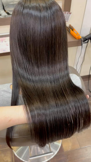 ロング ボブ/暖色カラー コウボヒカルのヘアスタイル