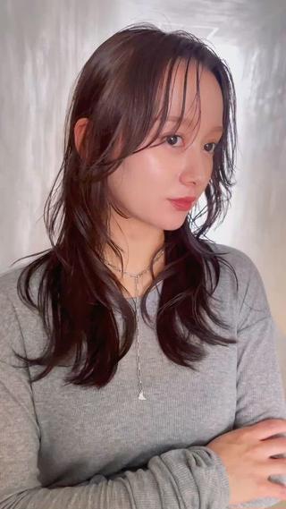 セミロング カラー AiM 大名のヘアスタイル