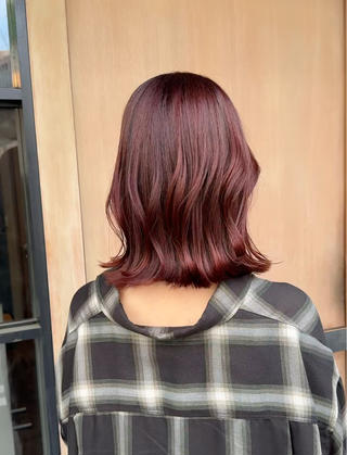 ミディアム カラー lafith hair 上新庄所属・透明感カラー 木戸口優也のヘアスタイル