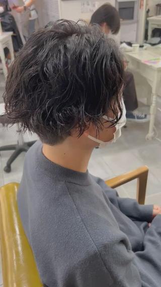 ミディアム パーマ メンズ SHIAN立川 及川望のヘアスタイル
