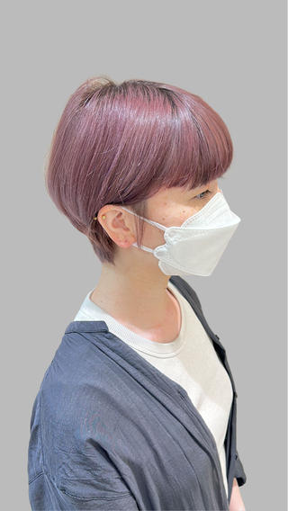 ショート カラー 暖色系カラー🍊 オオネヨシナリのヘアスタイル