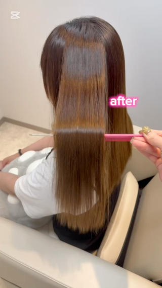 ブロー・アイロン無しの乾かしただけの仕上げ！
お家でもこのまま再現出来ます◎
 