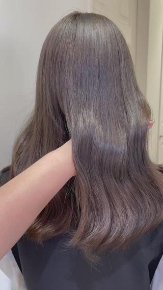 Olive greyge
超音波髪質改善トリートメントでブリーチ毛でもこんなにツヤツヤに 