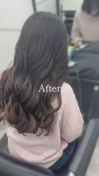 ロング パーマ GO TODAY シェアサロン 銀座Arc店所属・デジタルパーマ🫧 韓国風ヘア🫧サクラのヘアスタイル