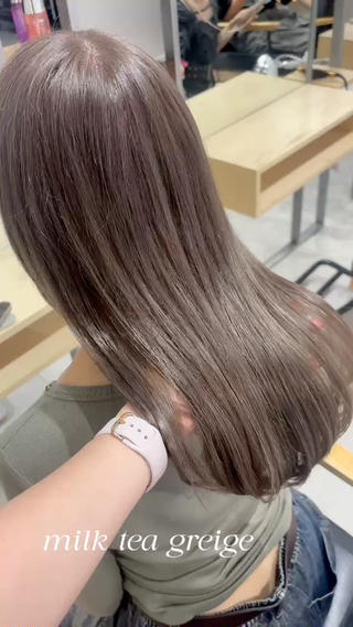 セミロング カラー ヘアアレンジ ベージュ/グレージュ 🧸あやか/表参道のヘアスタイル