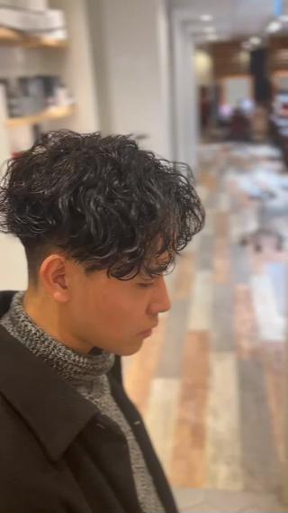 ショート パーマ ヘアアレンジ メンズ メンズパーマ眉毛 特化アユム🔥のヘアスタイル