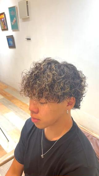 パーマ メンズ メンズパーマ眉毛 特化アユム🔥のヘアスタイル