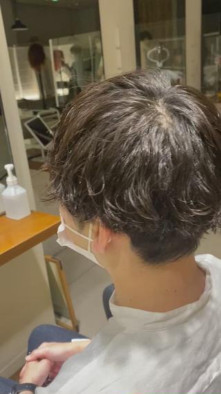 ショート パーマ メンズ コテ巻き風パーマ✨ かつみのヘアスタイル