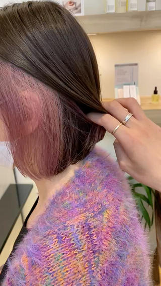 ショート カラー コテ巻き風パーマ✨ かつみのヘアスタイル