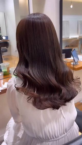 ロング パーマ コテ巻き風パーマ✨ かつみのヘアスタイル