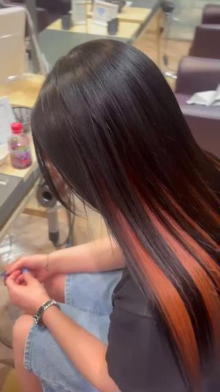 カラー ツヤ髪🎀暖色カラー さとあみのヘアスタイル