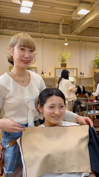パーソナルカラー診断の後、お肌に合ったカラーをさせていただきます！ 
