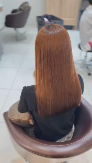 ロング カラー&縮毛矯正 ワタナベ テルキのヘアスタイル