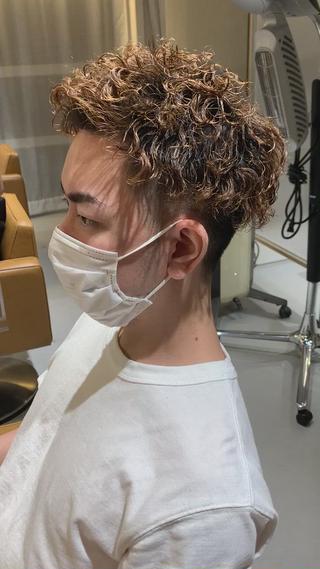 ショート パーマ メンズ 縮毛矯正×艶カラー /中村勇太のヘアスタイル