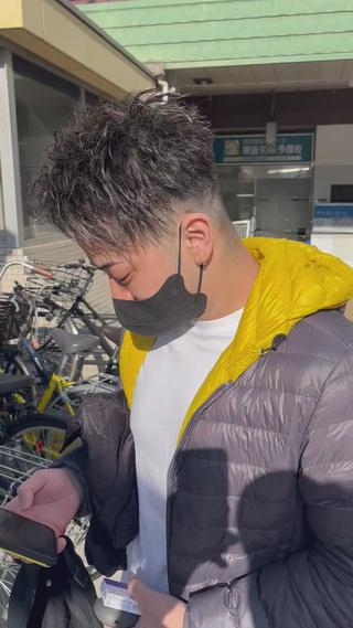 ショート カラー パーマ メンズ メンズ特化 店長 松元のヘアスタイル