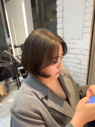 カラー miyu/ボブ/ 透明感カラー/栄のヘアスタイル