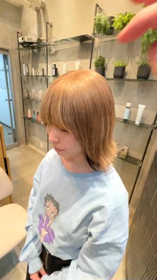 ミディアム カラー ✨縮毛矯正　韓国ヘア レイヤー✨大濱快斗のヘアスタイル