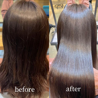 ロング パーマ ✨縮毛矯正　韓国ヘア レイヤー✨大濱快斗のヘアスタイル